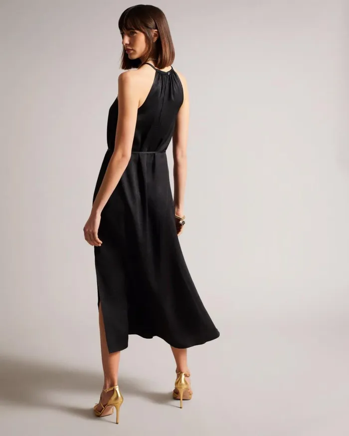 Halterneck Midaxi Dress Black Women Ted Baker Clothing Halterneck Midaxi Dress Black Women Ted Baker Clothing