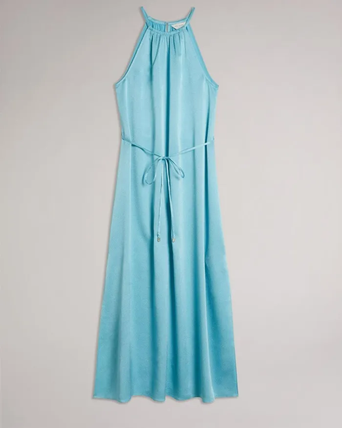 Halterneck Midaxi Dress Blue Women Ted Baker Clothing