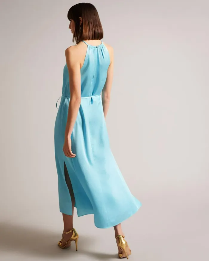 Halterneck Midaxi Dress Blue Women Ted Baker Clothing Halterneck Midaxi Dress Blue Women Ted Baker Clothing