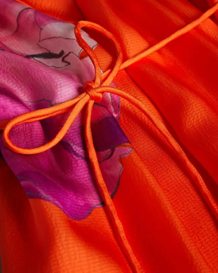 Halterneck Midaxi Swing Dress Bright Orange Women Ted Baker Clothing Halterneck Midaxi Swing Dress Bright Orange Women Ted Baker Clothing