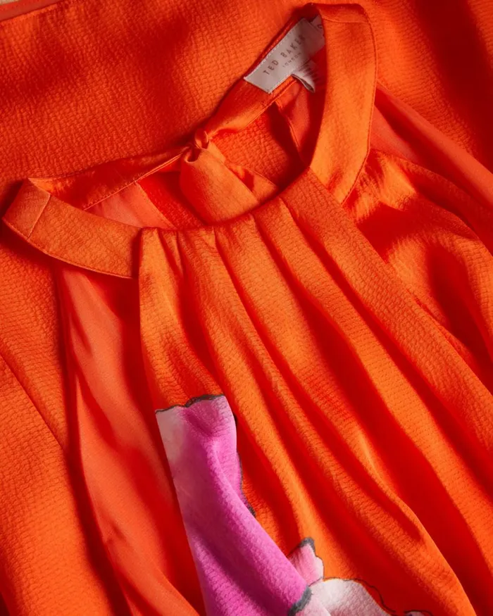 Halterneck Midaxi Swing Dress Bright Orange Women Ted Baker Clothing Halterneck Midaxi Swing Dress Bright Orange Women Ted Baker Clothing