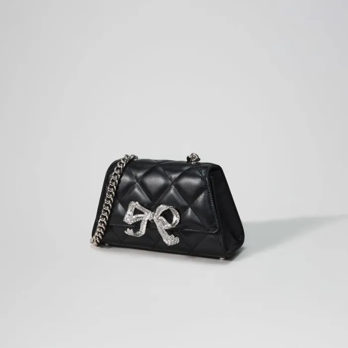 Handbags Woman SelfPortrait Black Quilted Shoulder Mini Bow Bag Handbags Woman SelfPortrait Black Quilted Shoulder Mini Bow Bag