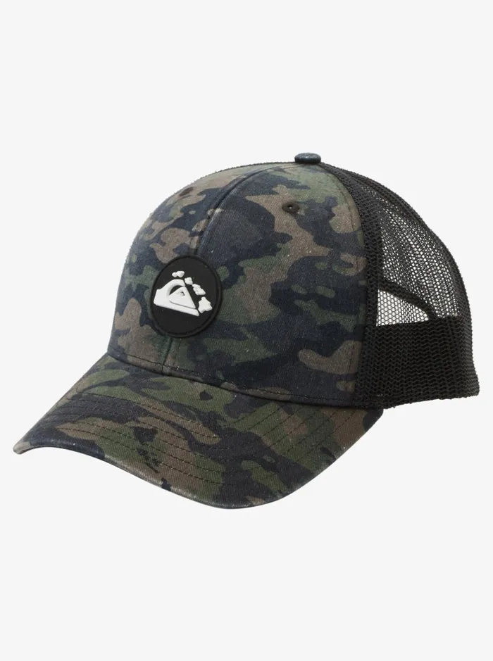 Hats Men Quiksilver Hawaii Islands Camo Trucker Hat Thyme