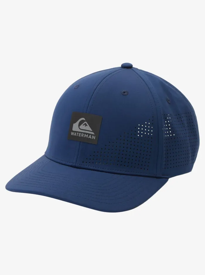Hats Men Quiksilver Waterman Perf Turf Snapback Hat Insignia Blue