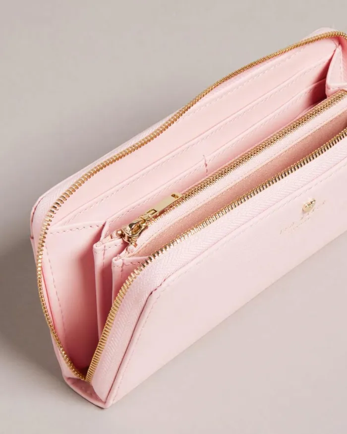 Heart Stud Zip Around Purse Pale Pink Women Ted Baker Wallets and Card Holders Heart Stud Zip Around Purse Pale Pink Women Ted Baker Wallets and Card Holders