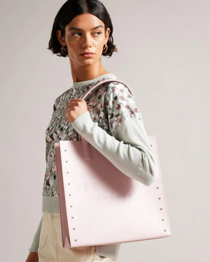 Heart Studded Large Icon Bag Pale Pink Women Ted Baker Bags Heart Studded Large Icon Bag Pale Pink Women Ted Baker Bags