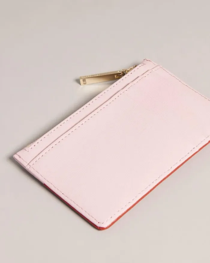 Heart Zip Card Holder Pale Pink Women Ted Baker Wallets and Card Holders