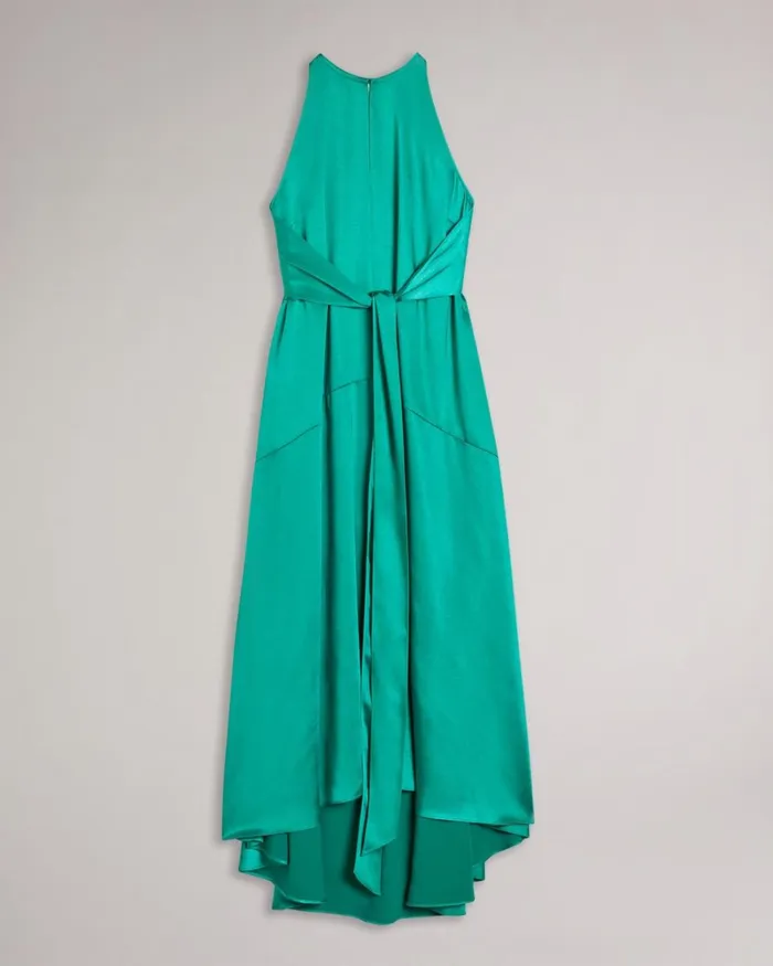 High Low Halter Dress With Integral Tie Medium Green Women Ted Baker Dresses High Low Halter Dress With Integral Tie Medium Green Women Ted Baker Dresses