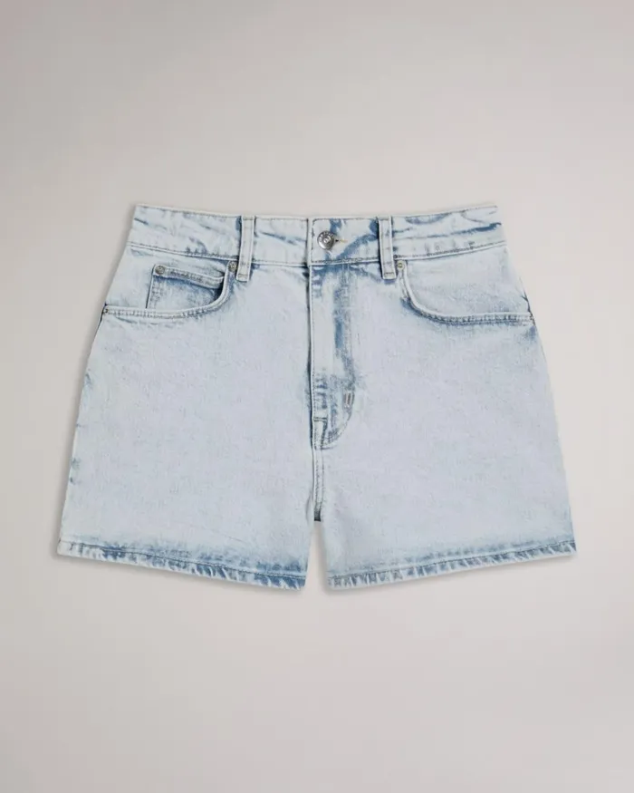 High Rise Denim Shorts Light Wash Women Ted Baker Clothing