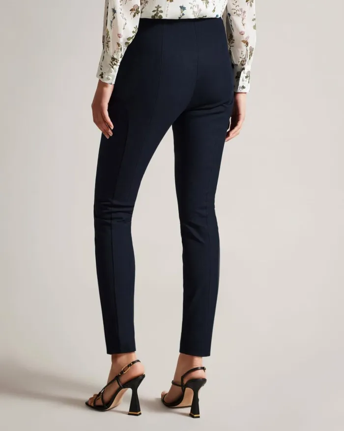 High Waisted Trousers With Faux Poppers Navy Women Ted Baker Clothing High Waisted Trousers With Faux Poppers Navy Women Ted Baker Clothing