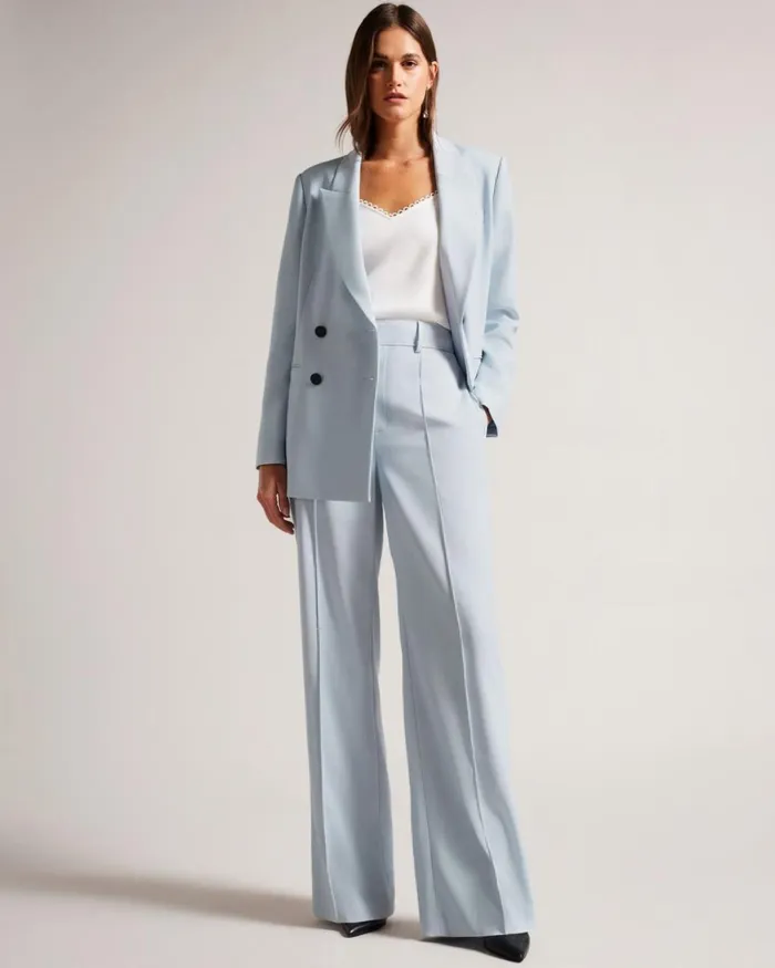 High Waisted Wide Leg Trousers Baby Blue Women Ted Baker Clothing High Waisted Wide Leg Trousers Baby Blue Women Ted Baker Clothing