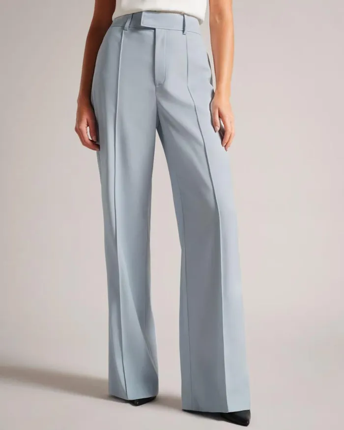 High Waisted Wide Leg Trousers Baby Blue Women Ted Baker Clothing High Waisted Wide Leg Trousers Baby Blue Women Ted Baker Clothing