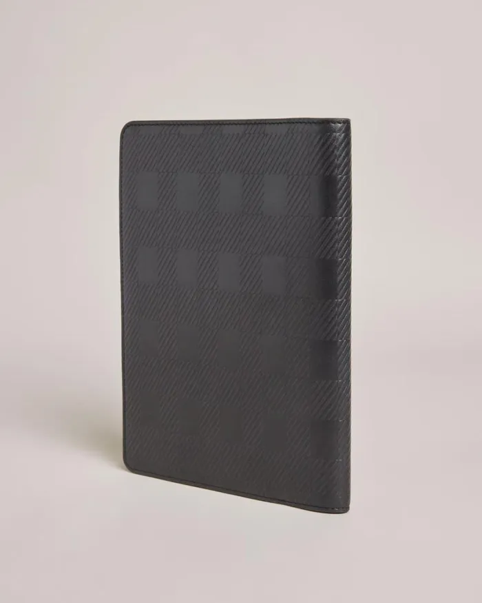 House Check Leather Organiser Black Men Ted Baker Wallets and Card Holders