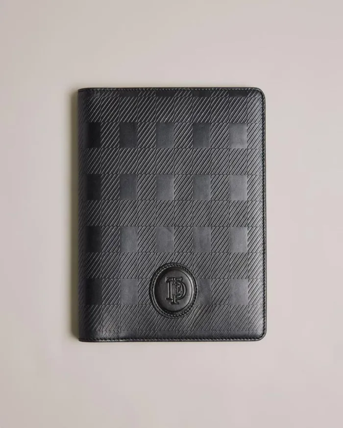 House Check Leather Organiser Black Men Ted Baker Wallets and Card Holders