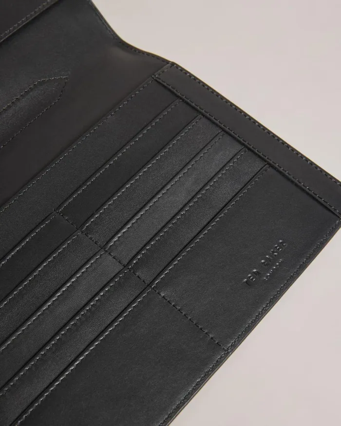 House Check Leather Organiser Black Men Ted Baker Wallets and Card Holders
