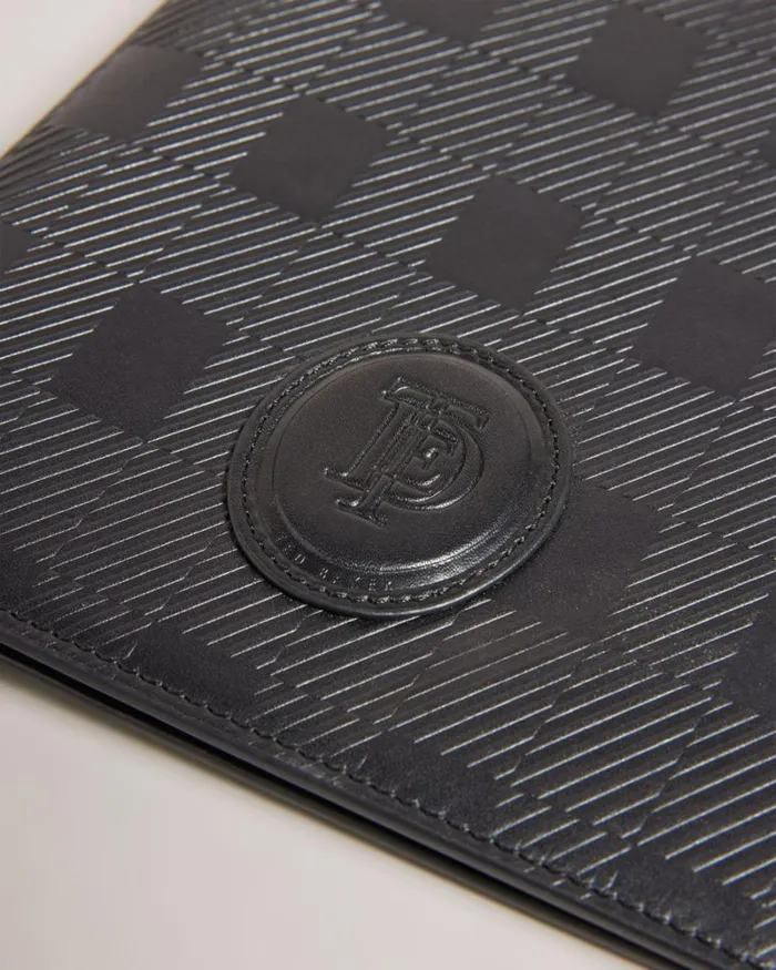 House Check Leather Organiser Black Men Ted Baker Wallets and Card Holders