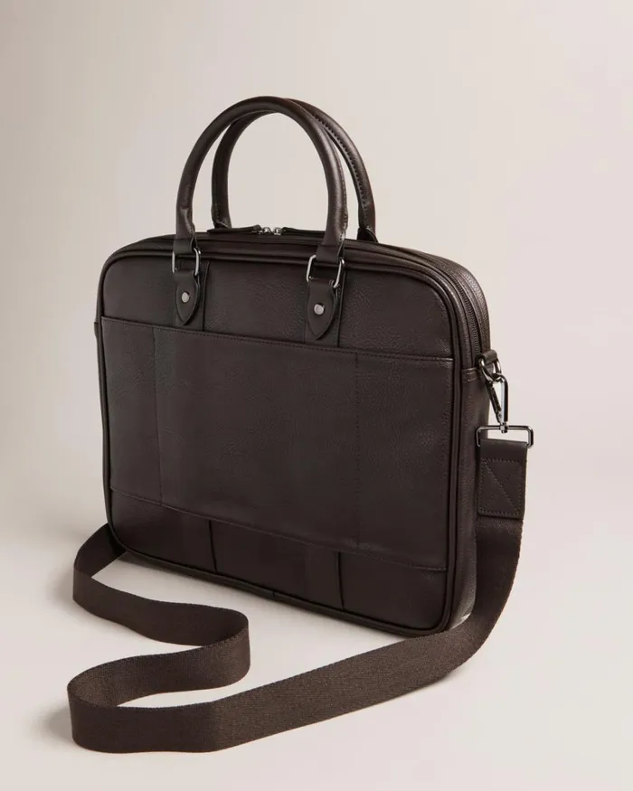 House Check PU Document Bag BrownChocolate Men Ted Baker Document Bags House Check PU Document Bag BrownChocolate Men Ted Baker Document Bags