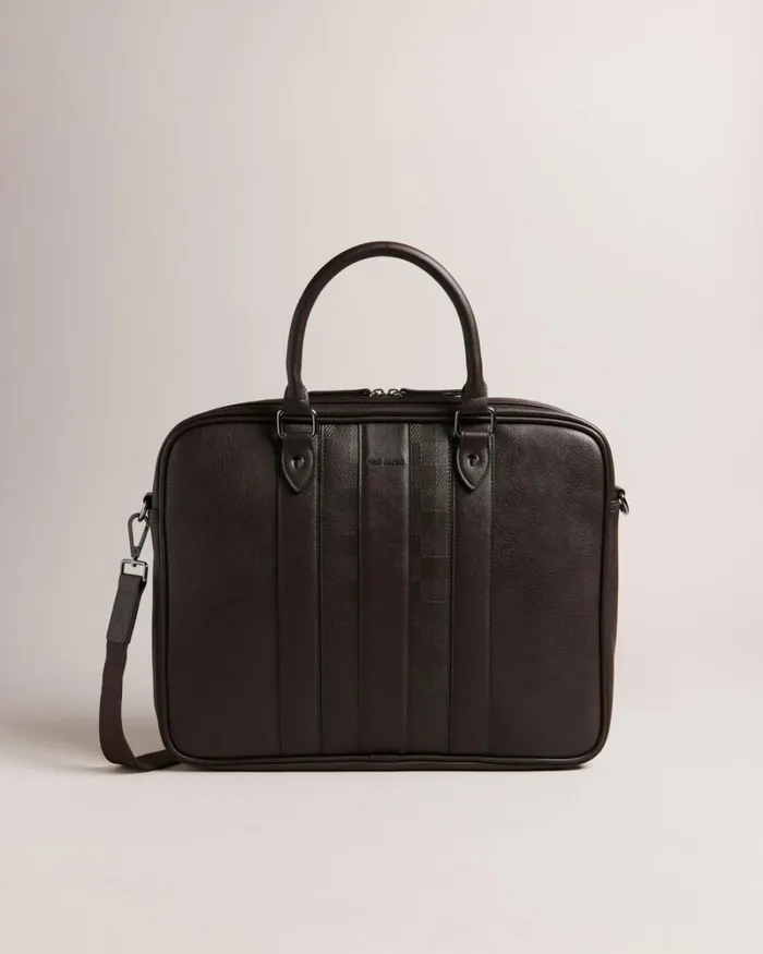 House Check PU Document Bag BrownChocolate Men Ted Baker Document Bags House Check PU Document Bag BrownChocolate Men Ted Baker Document Bags