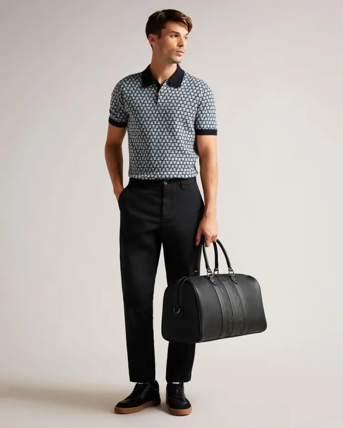 House Check PU Holdall Black Men Ted Baker Duffel Bags