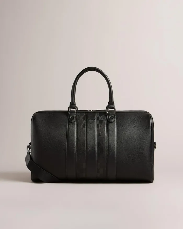 House Check PU Holdall Black Men Ted Baker Duffel Bags House Check PU Holdall Black Men Ted Baker Duffel Bags