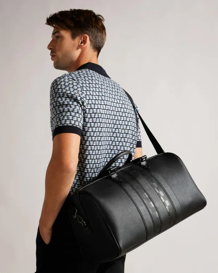 House Check PU Holdall Black Men Ted Baker Duffel Bags House Check PU Holdall Black Men Ted Baker Duffel Bags