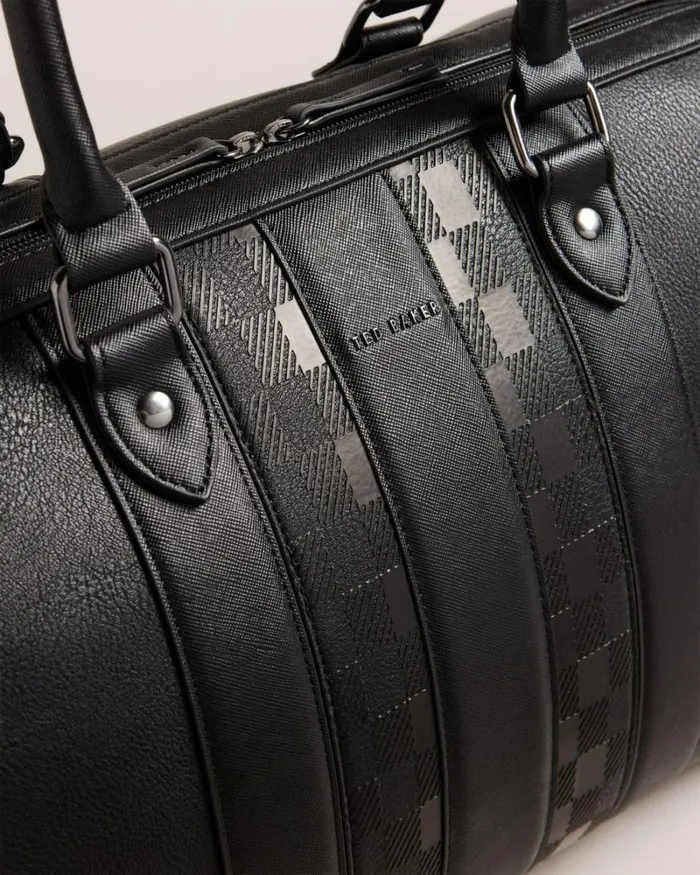 House Check PU Holdall Black Men Ted Baker Duffel Bags House Check PU Holdall Black Men Ted Baker Duffel Bags