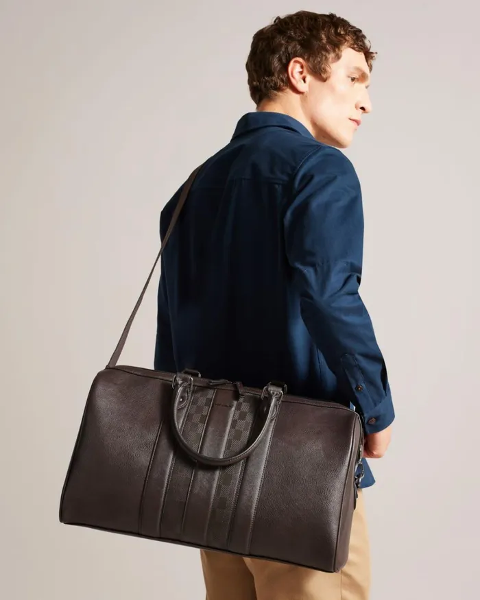 House Check PU Holdall BrownChocolate Men Ted Baker Duffel Bags House Check PU Holdall BrownChocolate Men Ted Baker Duffel Bags