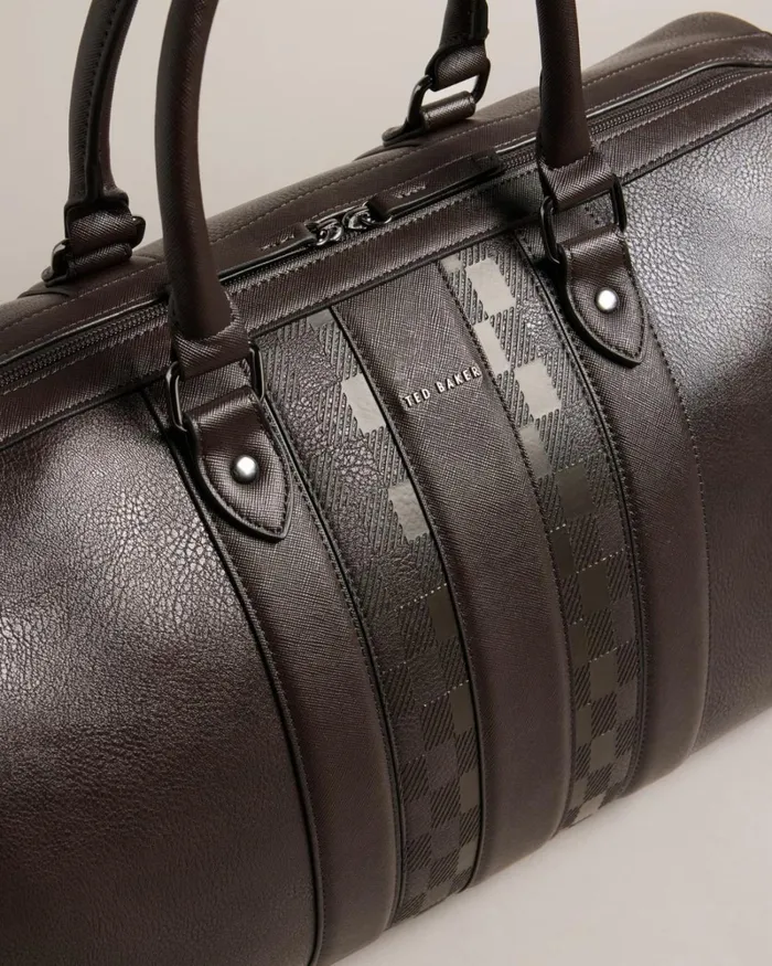 House Check PU Holdall BrownChocolate Men Ted Baker Duffel Bags House Check PU Holdall BrownChocolate Men Ted Baker Duffel Bags