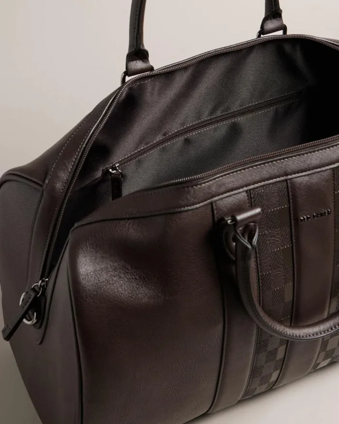 House Check PU Holdall BrownChocolate Men Ted Baker Duffel Bags House Check PU Holdall BrownChocolate Men Ted Baker Duffel Bags