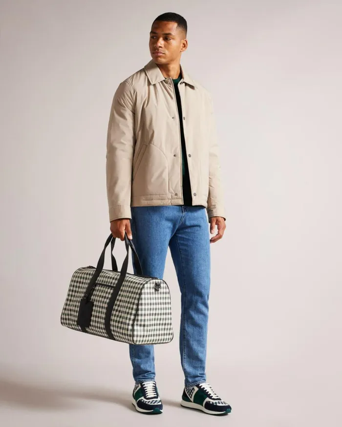 House Check PU Holdall Dark Blue Men Ted Baker Suitcases and Travel Bags