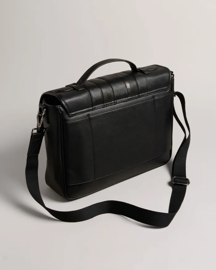 House Check PU Satchel Black Men Ted Baker Document Bags House Check PU Satchel Black Men Ted Baker Document Bags