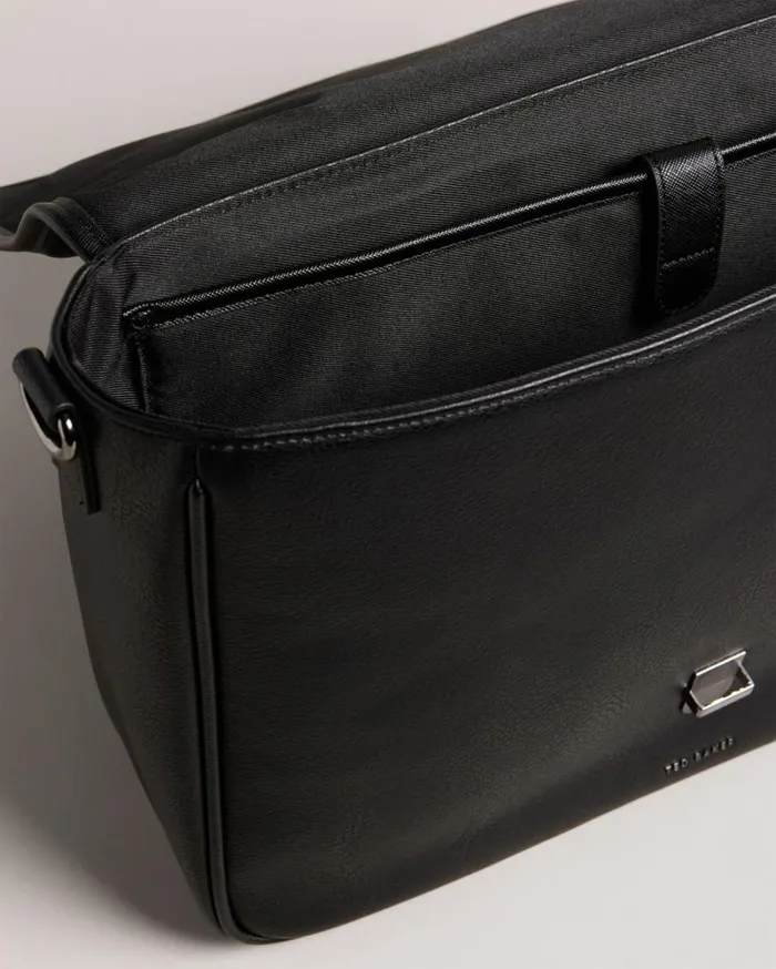 House Check PU Satchel Black Men Ted Baker Document Bags House Check PU Satchel Black Men Ted Baker Document Bags