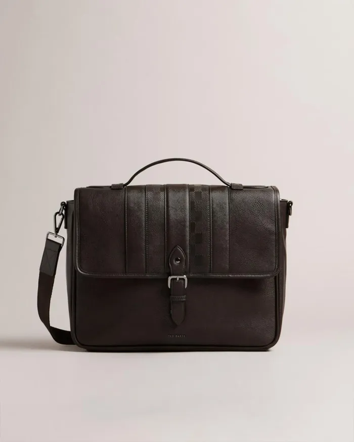 House Check PU Satchel BrownChocolate Men Ted Baker Document Bags House Check PU Satchel BrownChocolate Men Ted Baker Document Bags