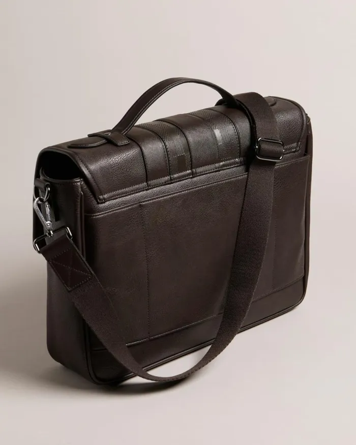 House Check PU Satchel BrownChocolate Men Ted Baker Document Bags House Check PU Satchel BrownChocolate Men Ted Baker Document Bags