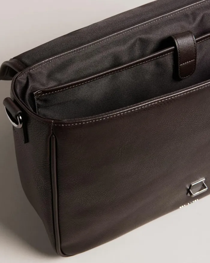 House Check PU Satchel BrownChocolate Men Ted Baker Document Bags House Check PU Satchel BrownChocolate Men Ted Baker Document Bags