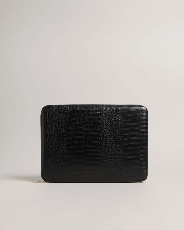 Imitation Croc 13x27 Laptop Case Black Women Ted Baker Bags Imitation Croc 13x27 Laptop Case Black Women Ted Baker Bags