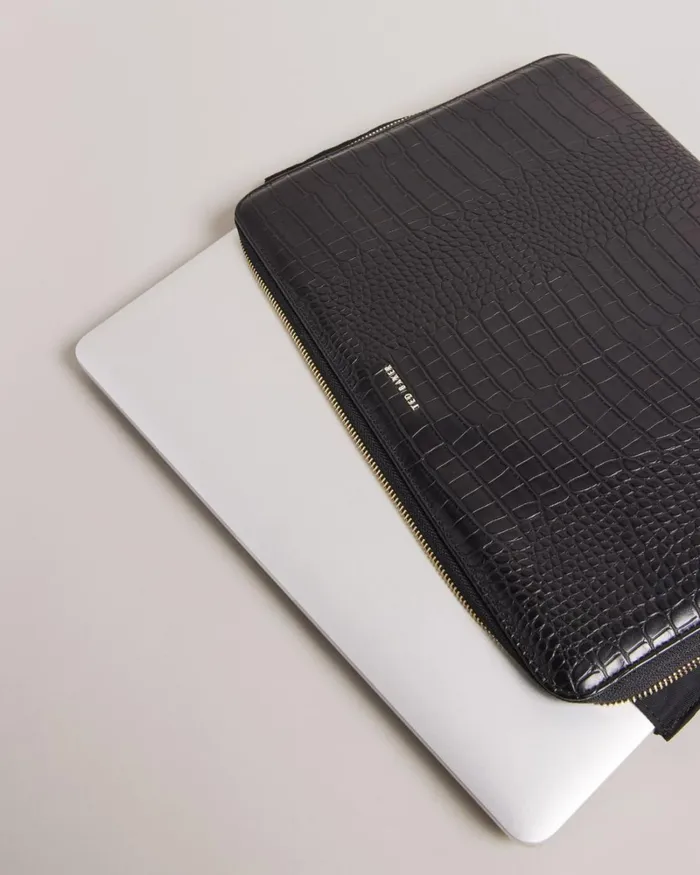 Imitation Croc 13x27 Laptop Case Black Women Ted Baker Bags Imitation Croc 13x27 Laptop Case Black Women Ted Baker Bags