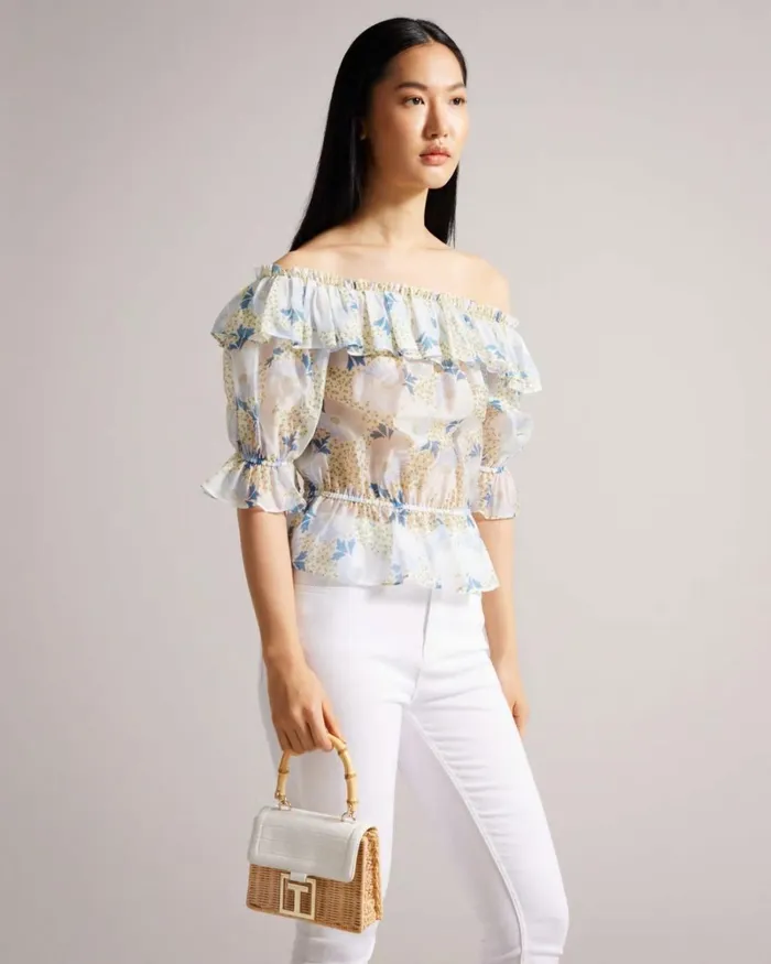 Imitation Croc Mini Basket Bag Ecru Women Ted Baker Bags