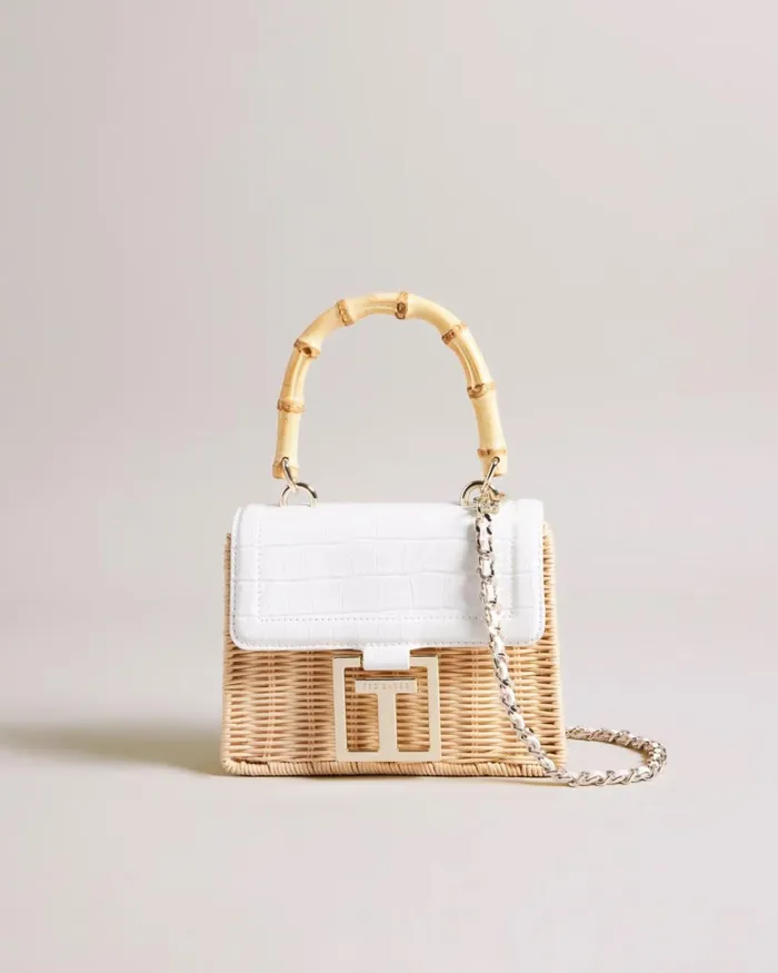 Imitation Croc Mini Basket Bag Ecru Women Ted Baker Bags Imitation Croc Mini Basket Bag Ecru Women Ted Baker Bags