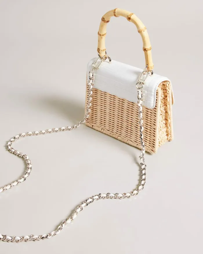 Imitation Croc Mini Basket Bag Ecru Women Ted Baker Bags Imitation Croc Mini Basket Bag Ecru Women Ted Baker Bags