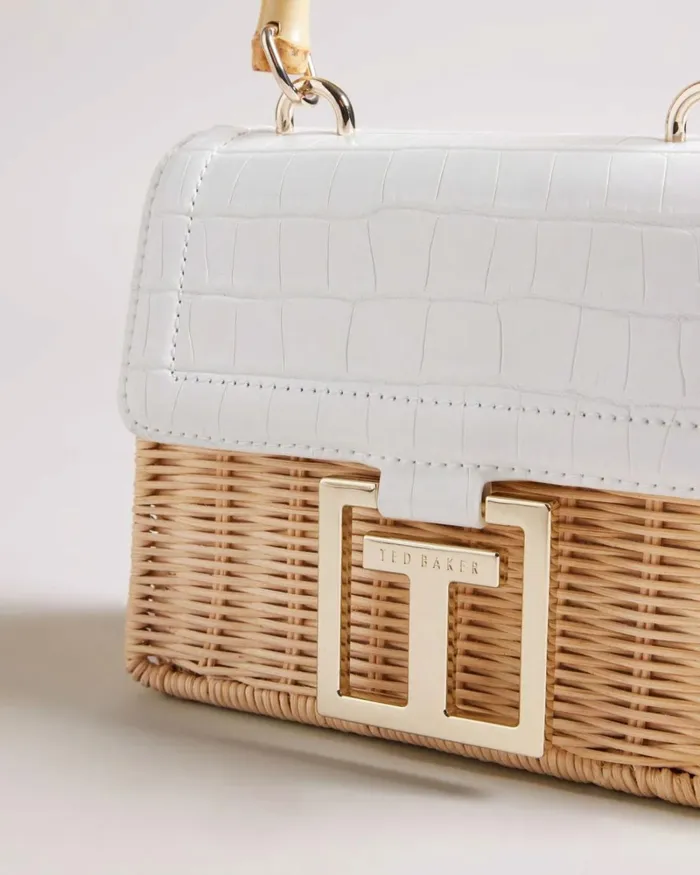 Imitation Croc Mini Basket Bag Ecru Women Ted Baker Bags Imitation Croc Mini Basket Bag Ecru Women Ted Baker Bags