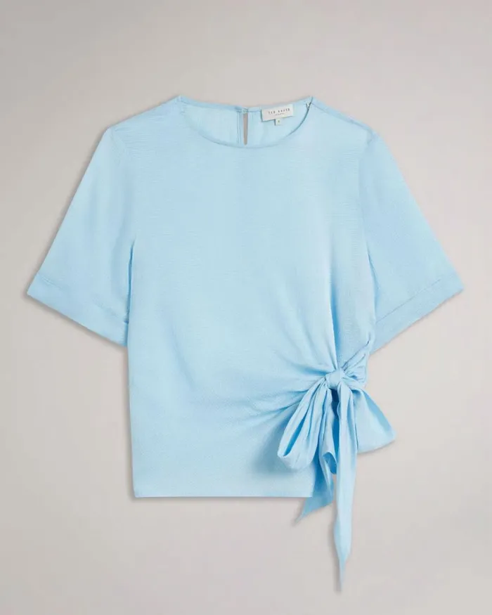 Integral Tie TShirt Light Blue Women Ted Baker Clothing