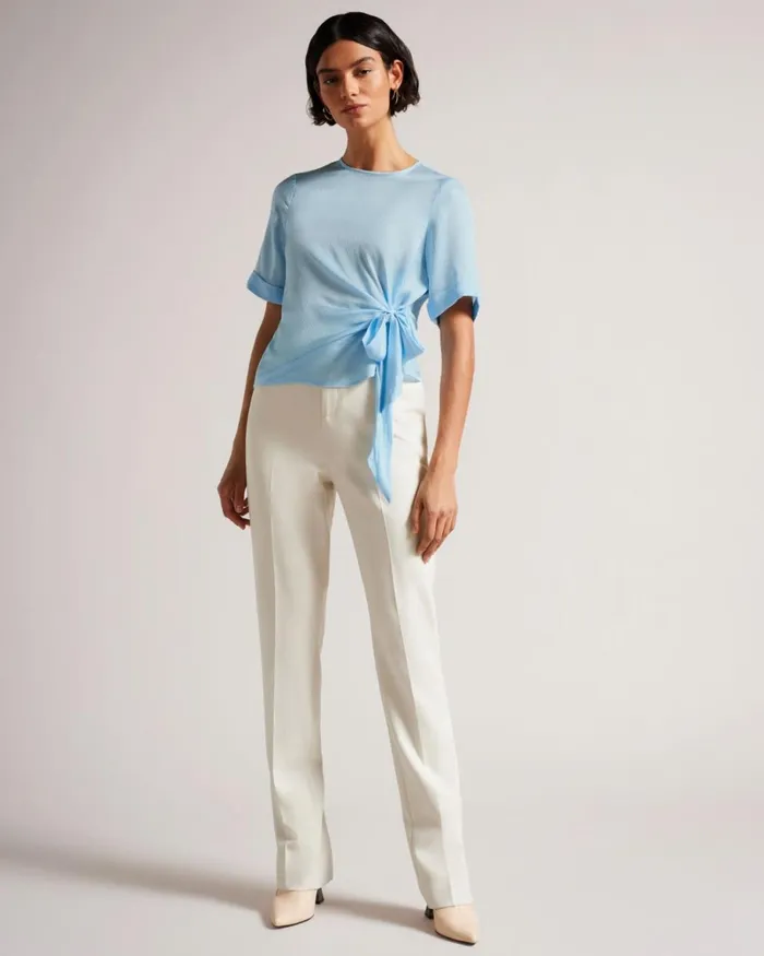 Integral Tie TShirt Light Blue Women Ted Baker Clothing Integral Tie TShirt Light Blue Women Ted Baker Clothing