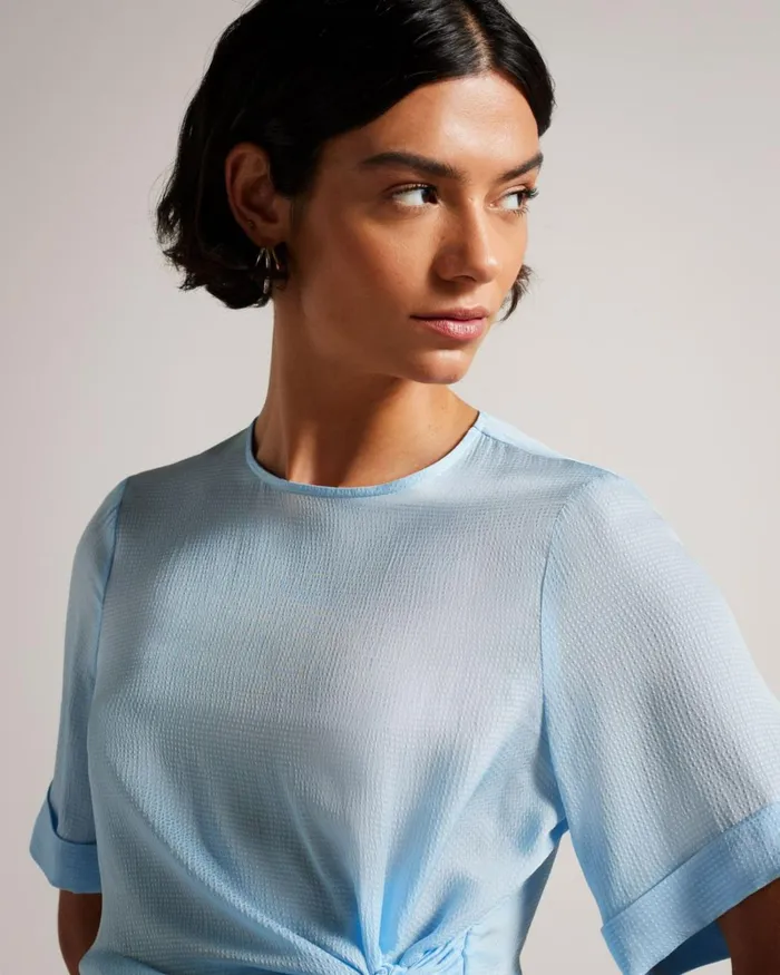 Integral Tie TShirt Light Blue Women Ted Baker Clothing Integral Tie TShirt Light Blue Women Ted Baker Clothing
