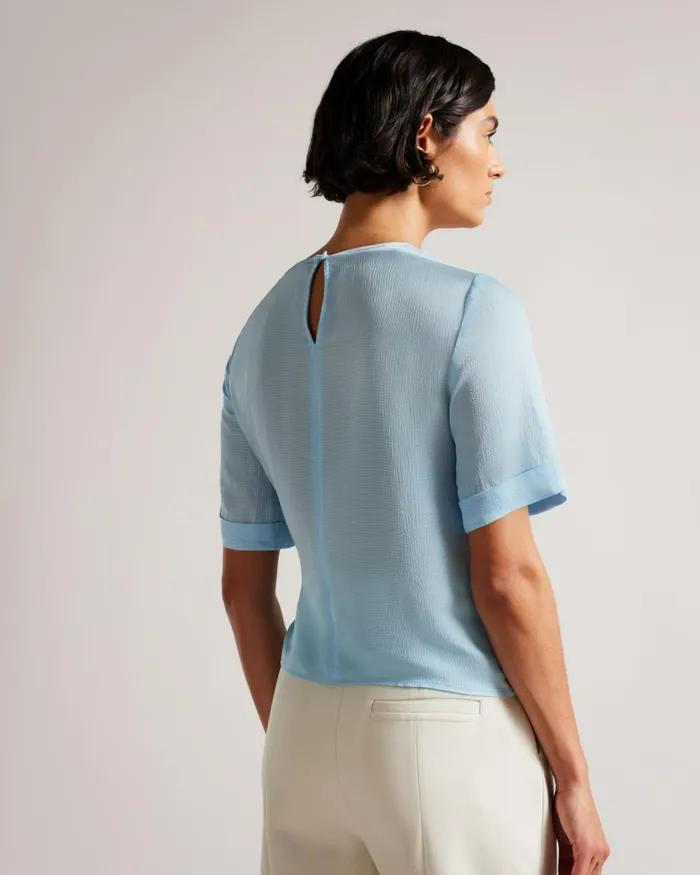 Integral Tie TShirt Light Blue Women Ted Baker Clothing Integral Tie TShirt Light Blue Women Ted Baker Clothing