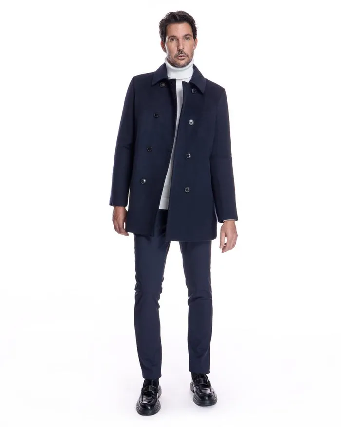 Jackets Men039s Maximilian Wool Quilted Lined Peacoat