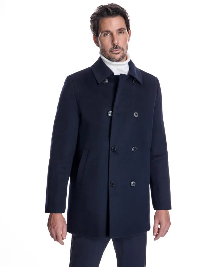 Jackets Men039s Maximilian Wool Quilted Lined Peacoat