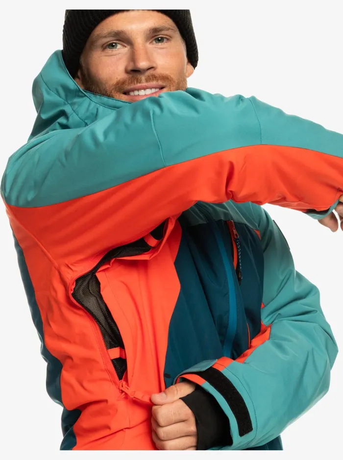 Jackets Men Quiksilver Mission Plus Technical Snow Jacket Majolica Blue