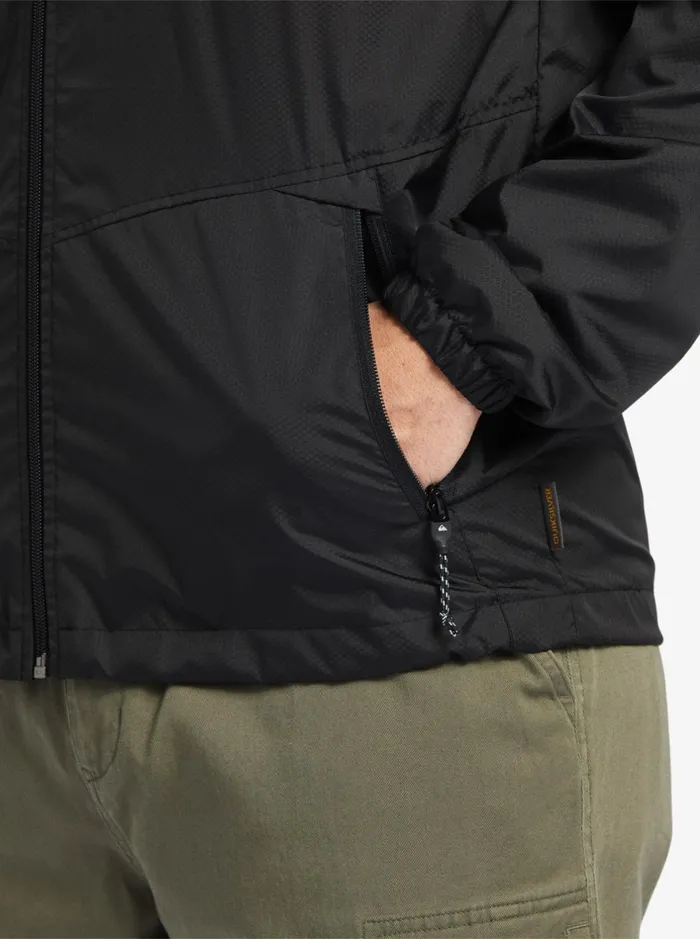 Jackets Men Quiksilver Waterman Shell Shock WaterResistant Lightweight Mini Ripstop Windbreaker Black Jackets Men Quiksilver Waterman Shell Shock WaterResistant Lightweight Mini Ripstop Windbreaker Black