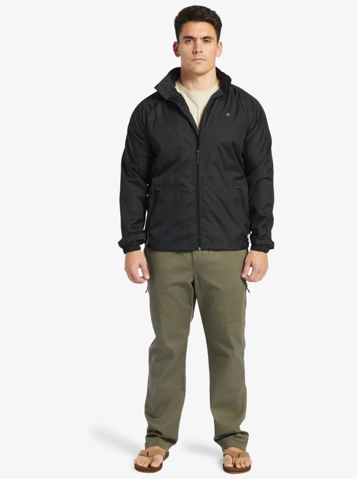 Jackets Men Quiksilver Waterman Shell Shock WaterResistant Lightweight Mini Ripstop Windbreaker Black Jackets Men Quiksilver Waterman Shell Shock WaterResistant Lightweight Mini Ripstop Windbreaker Black